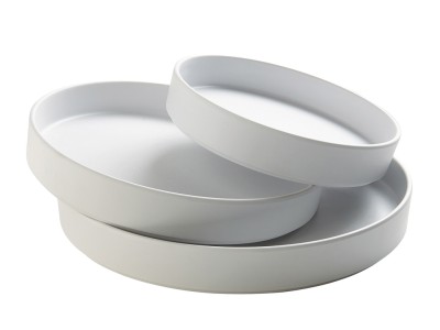 Hudson - White 12" Raised Rim Melamine Plate