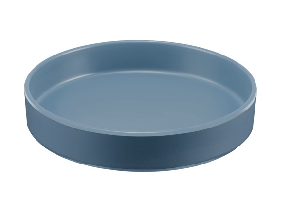 Hudson - Stone Blue 8" Raised Rim Melamine Plate