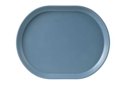 Hudson - Stone Blue Oval Melamine Platter 14" x 11 1/4"