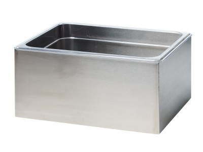 Stainless Steel Ice Housing with Clear Polycarbonate Pan - 10" x 12"