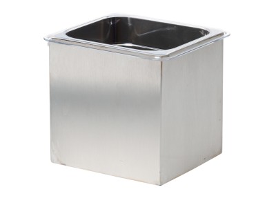 Stainless Steel Ice Housing with Clear Polycarbonate Pan - 6 1/4" x 5 1/2" x 6"