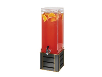 Empire 3 Gallon Black Square Beverage Dispenser with Ice Chamber