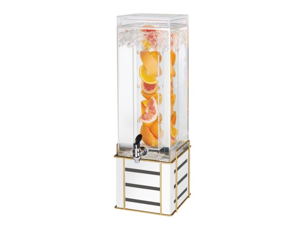 Empire 3 Gallon White Square Beverage Dispenser with Infusion Chamber