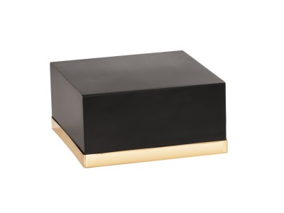 Monaco 14" x 14" x 6" Square Black / Gold Metal Display Riser