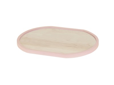 Blonde 16" x 22" Maple Wood Serving Tray with Matcha Colored Rim