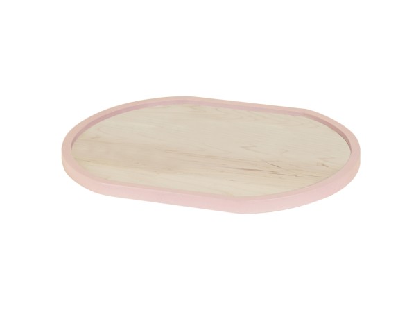 Blonde 16" x 22" Maple Wood Serving Tray with Matcha Colored Rim
