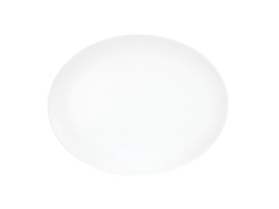 Shallow Coupe White 9" x 12"  Oval Melamine Platter