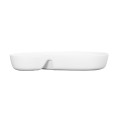 2 Section Chip and Dip Bowl White