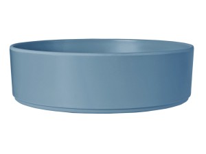 Hudson - Stone Blue 120 oz. Raised Rim Melamine Bowl