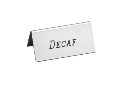 Silver Decaf Beverage Tent - 3" x 1" x 1 1/2"
