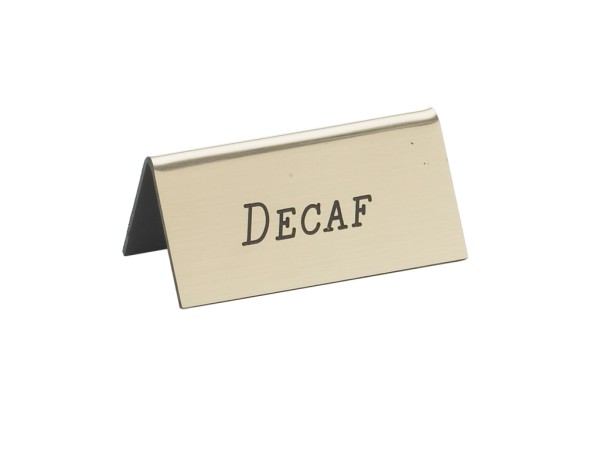 Gold Decaf Beverage Tent - 3" x 1" x 1 1/2"