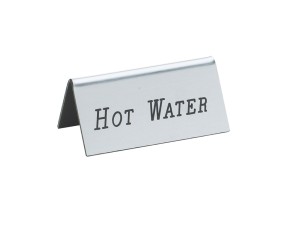 Silver Hot Water Beverage Tent - 3" x 1" x 1 1/2"