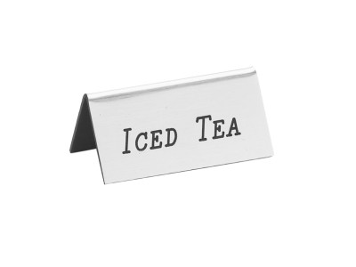 Silver Iced Tea Beverage Tent - 3" x 1" x 1 1/2"