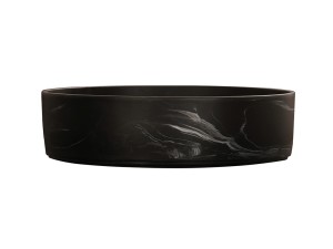 Resin 12" Bowl-Black Marble