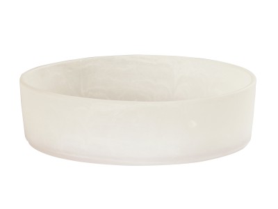 12" Resin Bowl-White Cloud
