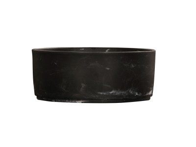 8" Resin Bowl-Black Marble