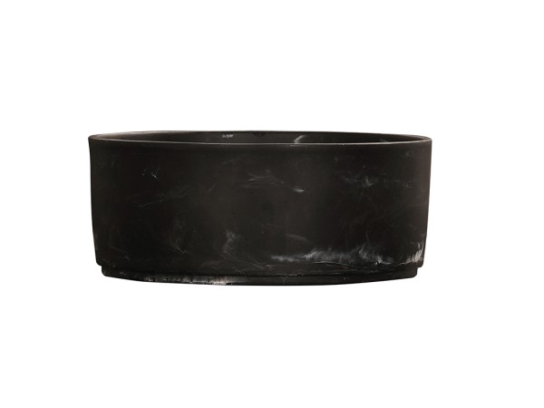 8" Resin Bowl-Black Marble