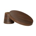 10.25DIAx4.25H Pedestal-Walnut