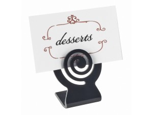 Black Swirl Menu / Card Holder - 2" x 2 1/2"