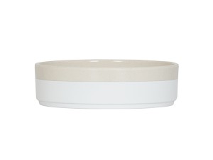 Sorelle 6" Raised Rim White and Ivory Speckle Plate
