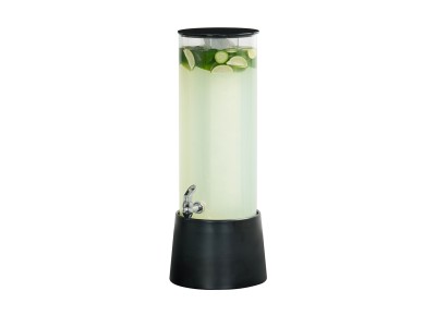 Logan 3 Gallon Black Melamine Beverage Dispenser - Ice