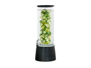 Logan 3 Gallon Black Melamine Beverage Dispenser - Infusion