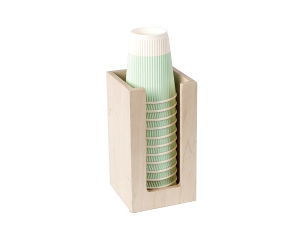 Blonde Maple Wood Countertop Cup / Lid Organizer