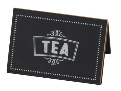 Chalkboard Beverage Sign with "Tea" Print - 3" x 2" x 2"