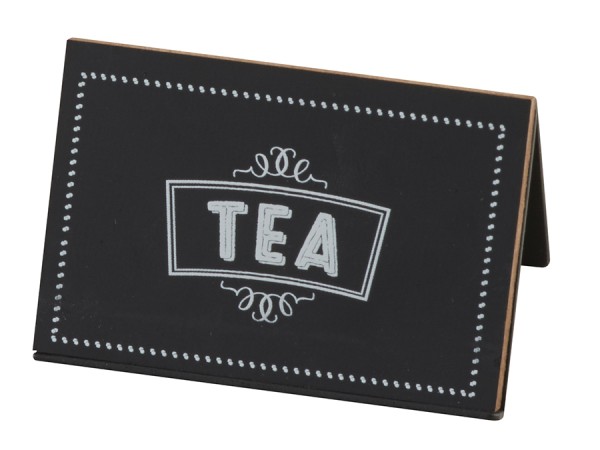 Chalkboard Beverage Sign with "Tea" Print - 3" x 2" x 2"