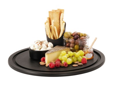 Round Black Serving Board - 15" x 1"