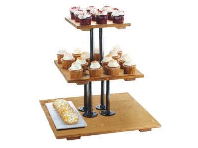 Madera 3 Tier Pastry Display Riser - 20 3/4" x 20 3/4" x 20"