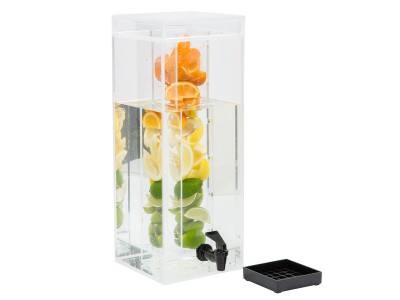 Clear Acrylic 3 Gallon Beverage Dispenser with Infusion Chamber