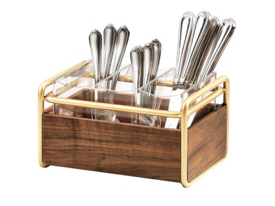 Mid-Century Flatware Organizer Brass