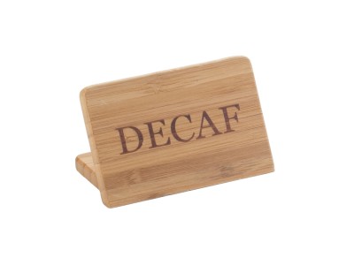 3" x 2" Bamboo "Decaf" Beverage Sign