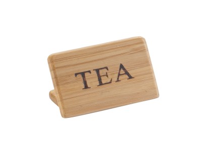 3" x 2" Bamboo "Tea" Beverage Sign
