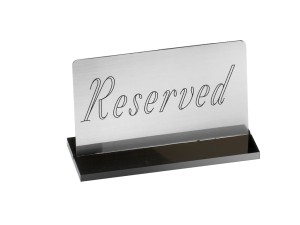 5" x 3" Silver Acrylic "Reserved" Sign