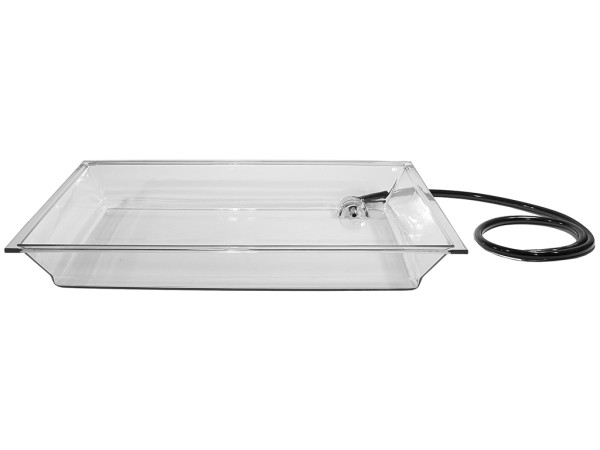 Clear Acrylic Rectangular Ice Pan with Drainage Hose for Ice Housing - 20 1/4" x 28 1/2" x 4"