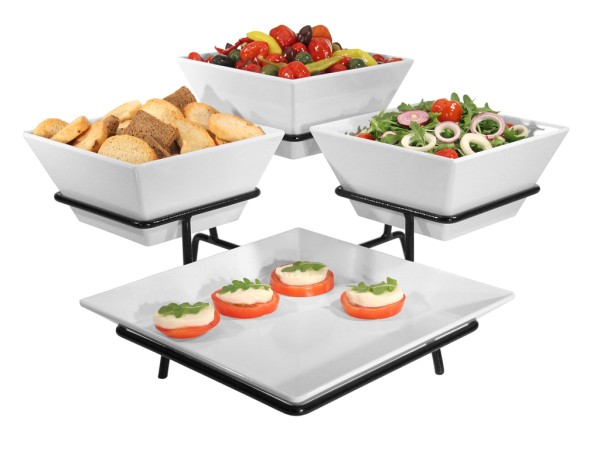 Melamine Platter and Square Bowl Display