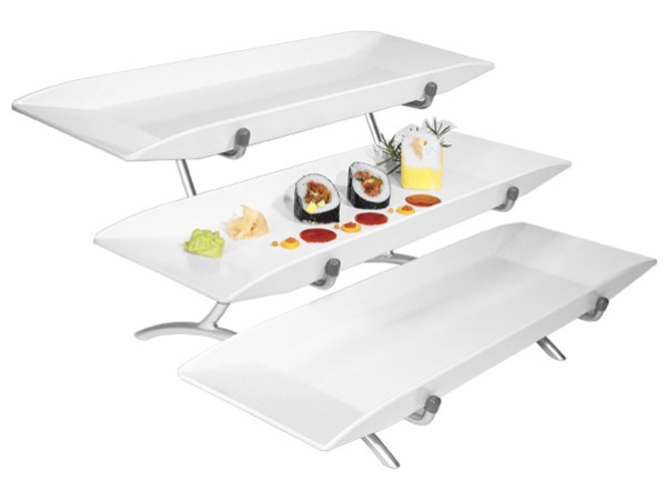 Melamine 3 Tier Incline Display Platinum