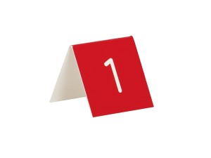 Number Tent 3 X 3 Red with White Writing