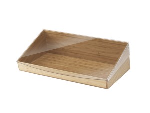 Bamboo Display Bin with Clear Lid - 20" x 12" x 7"