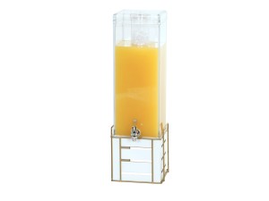 Empire 3 Gallon White Square Beverage Dispenser with Ice Chamber