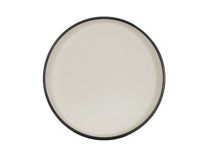 Hudson 6" Raised Rim Plate-Black and Ivory