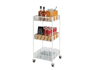 White Portland Merchandising Cart